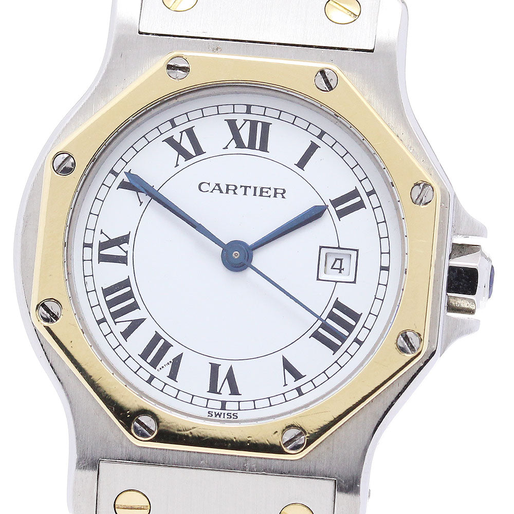 CARTIER Santos Octagon LM Date White Dial Automatic Men's Watch_846229