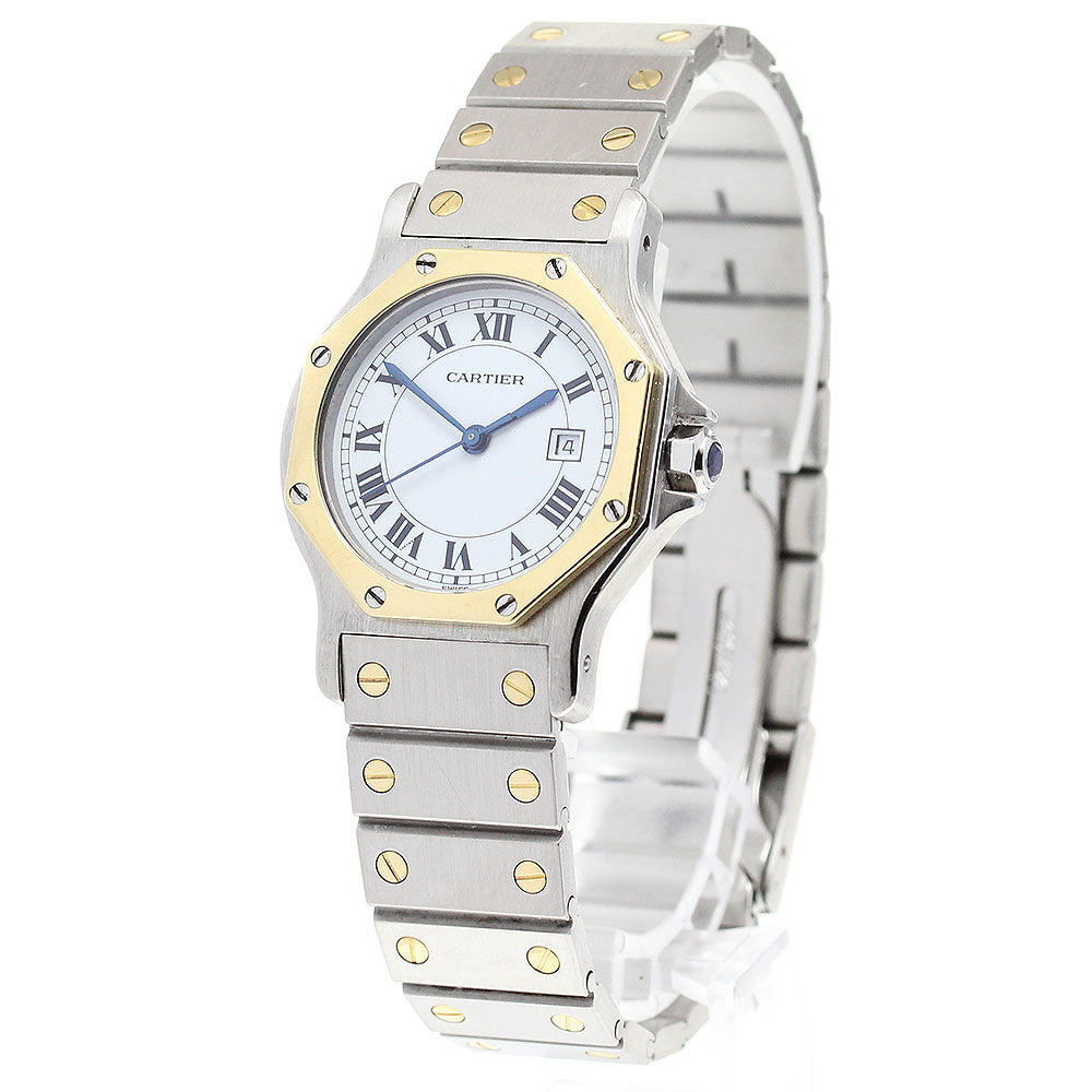 CARTIER Santos Octagon LM Date White Dial Automatic Men's Watch_846229