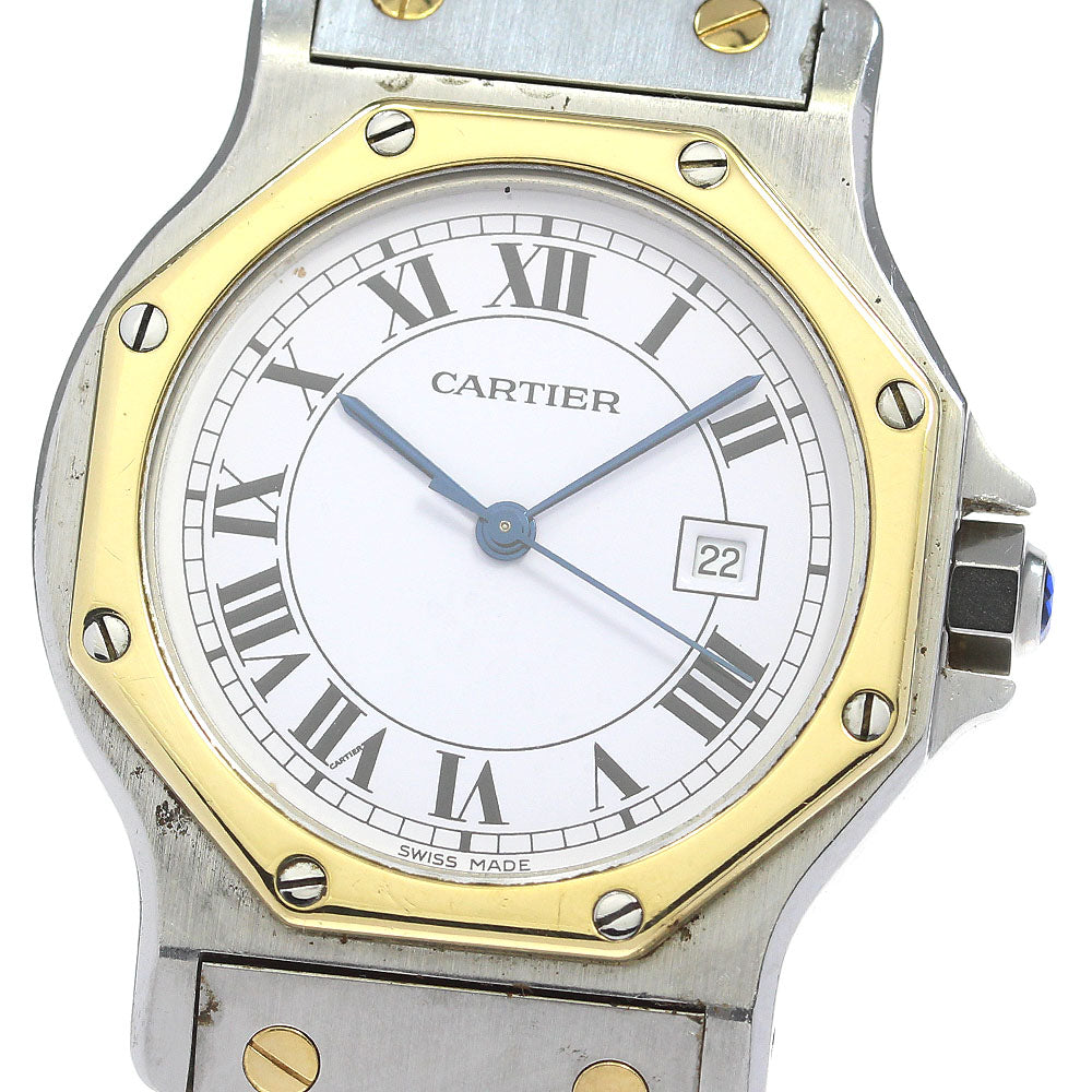 CARTIER Santos Octagon LM 81037288 Date white Dial Automatic Boy's Watch_846235