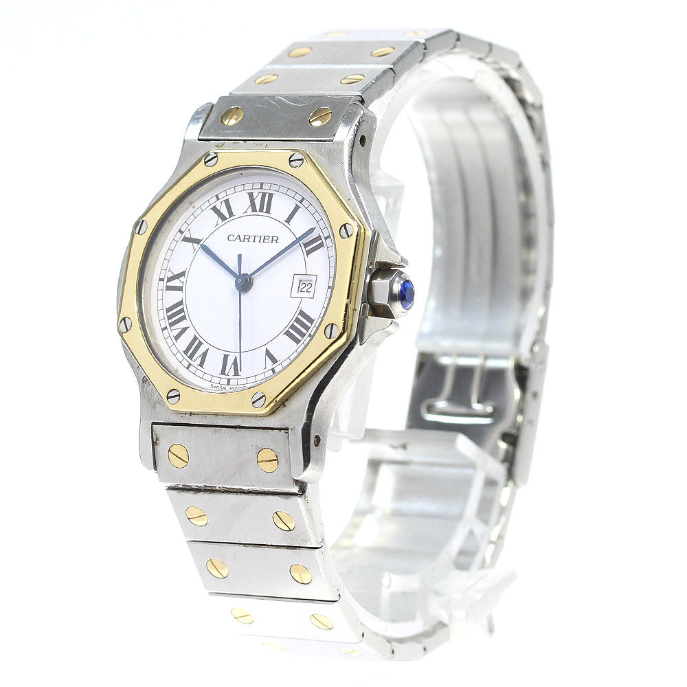 CARTIER Santos Octagon LM 81037288 Date white Dial Automatic Boy's Watch_846235