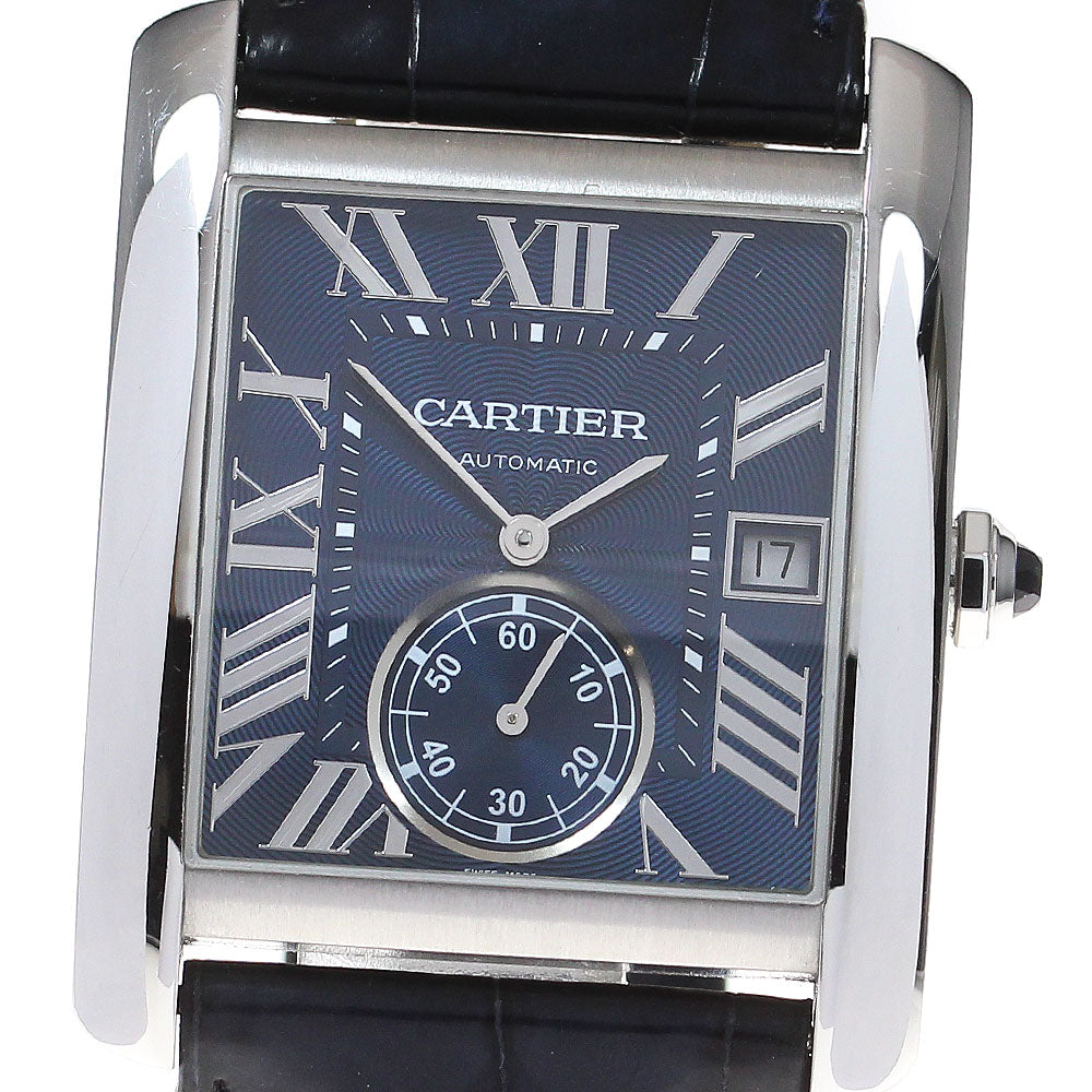CARTIER Tank MC W5330004 Date Small Second Navy Dial Automatic Men's Watch_846310