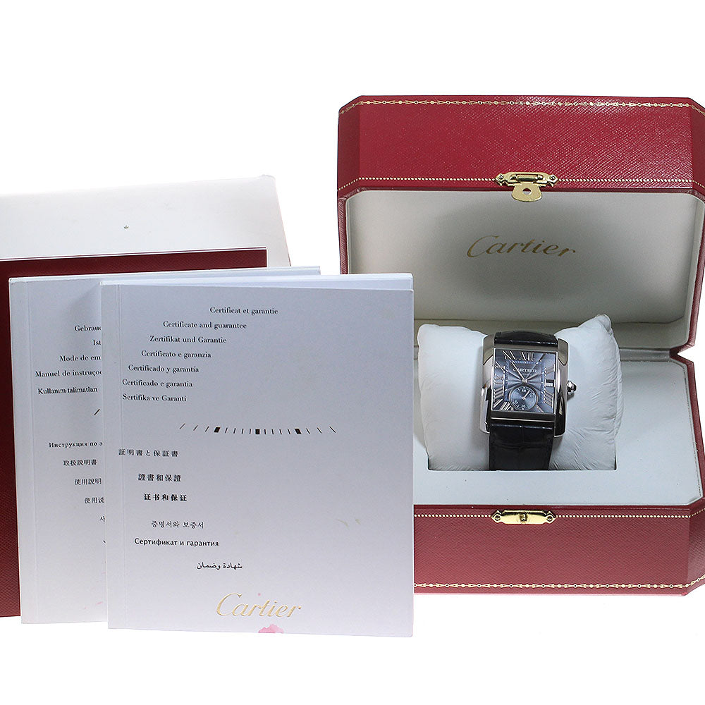 CARTIER Tank MC W5330004 Date Small Second Navy Dial Automatic Men's Watch_846310