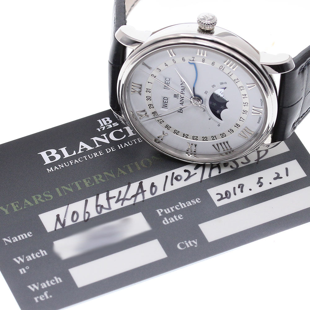 Blancpain Villeret complete calendar N06654A011027A055B/6654A-1127-55B Date white Dial Automatic Men's Watch_846373