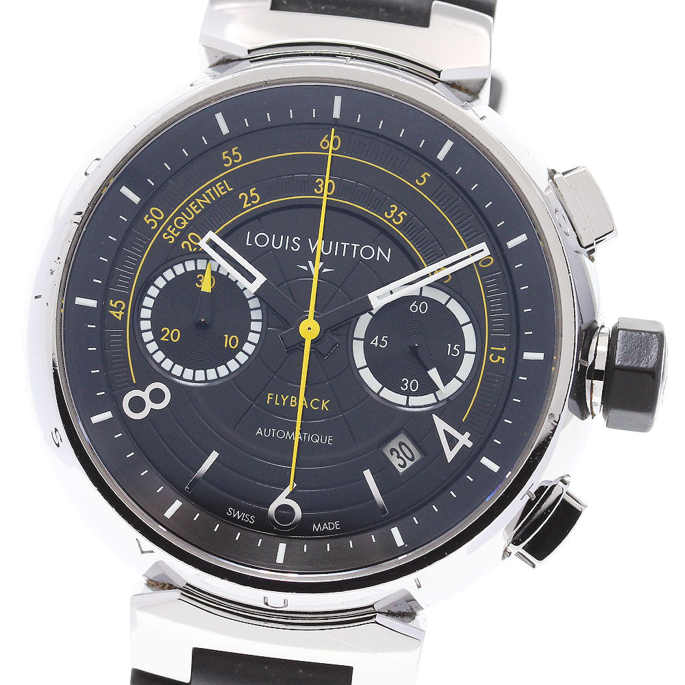LOUIS VUITTON Tambour Q102B Chronograph black Dial Automatic Men's Watch_846427