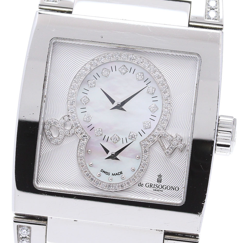 de GRISOGONO Dual Time Diamond White shell Dial Quartz Men's Watch_846534
