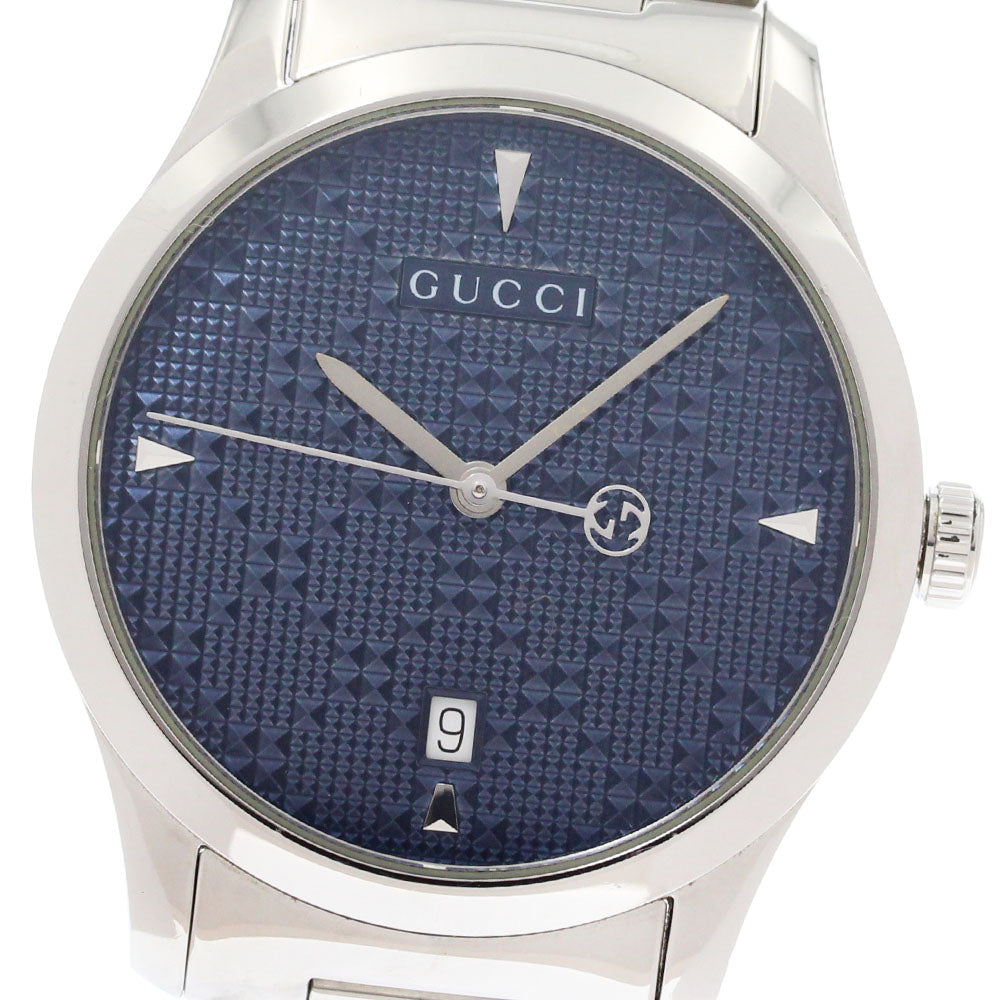 GUCCI G timeless 126.4/YA1264025 Date Navy Dial Quartz Men's Watch_846592