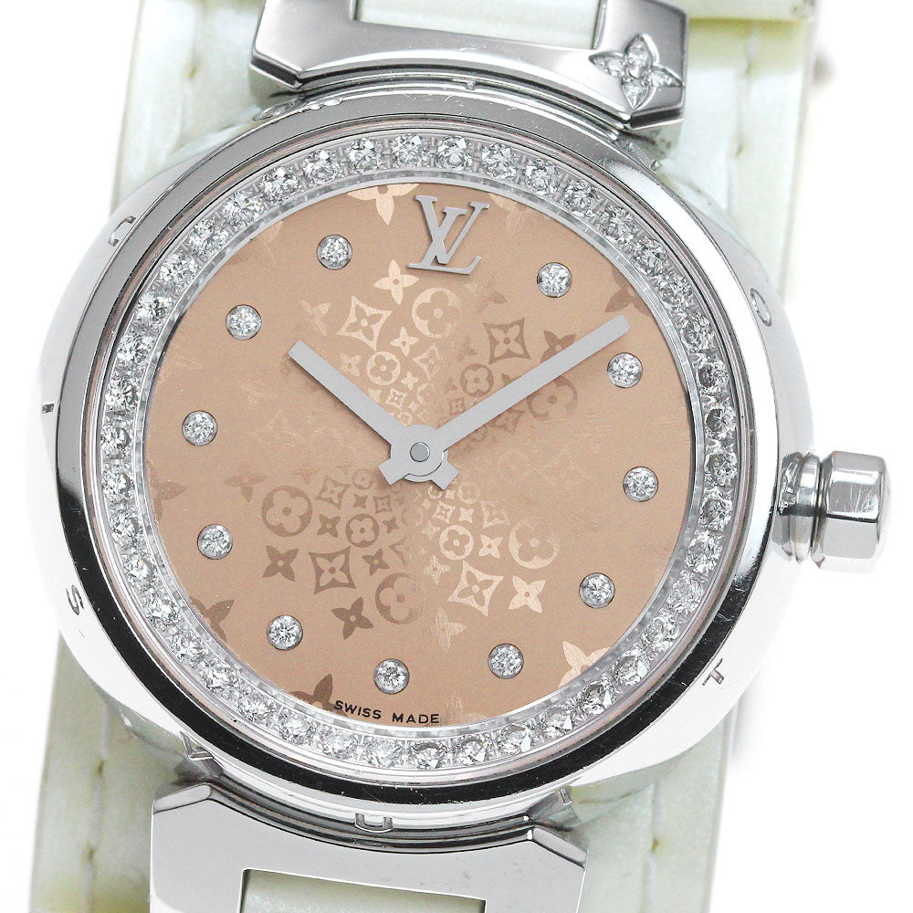 LOUIS VUITTON Tambour monogram Q12MO1 diamond Quartz Ladies Watch_846674