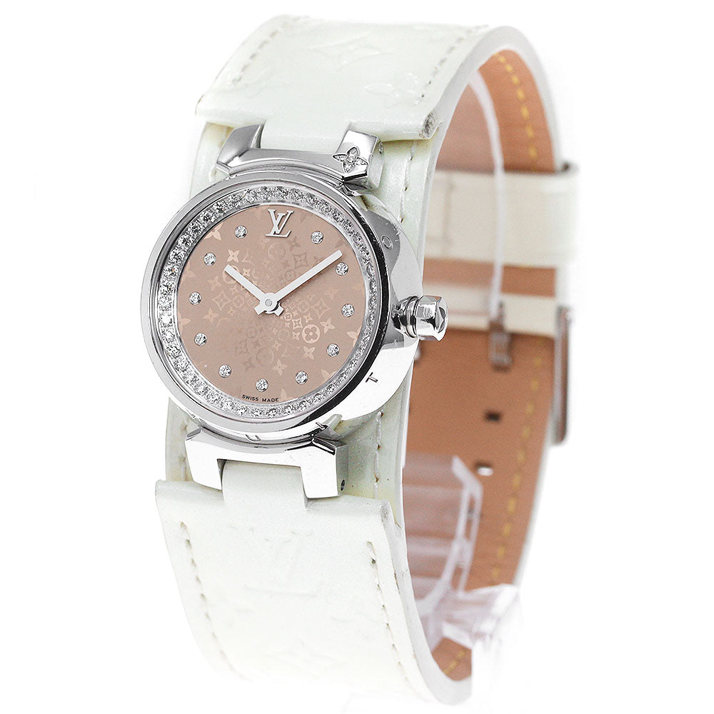 LOUIS VUITTON Tambour monogram Q12MO1 diamond Quartz Ladies Watch_846674