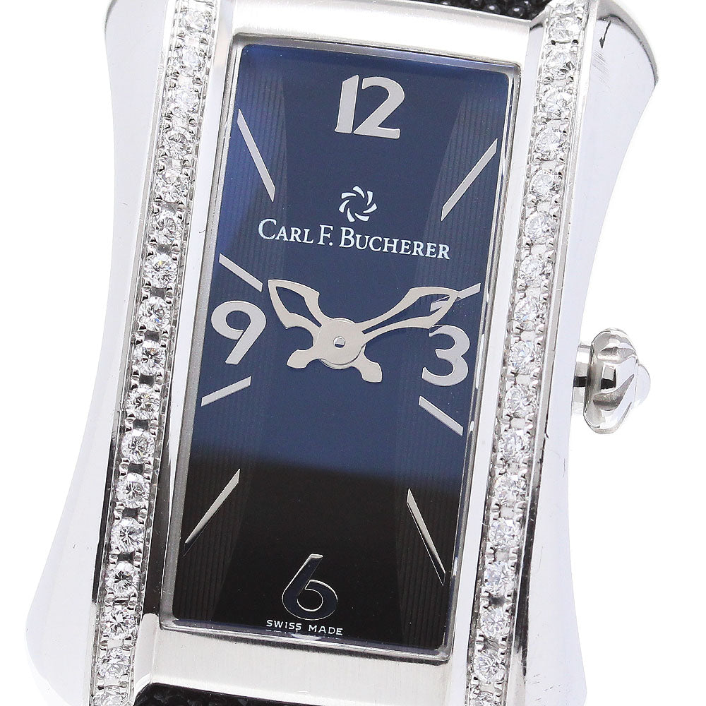 CARL F.BUCHERER Alaclea 10701.08 Diamond Bezel black Dial Quartz Ladies_846796