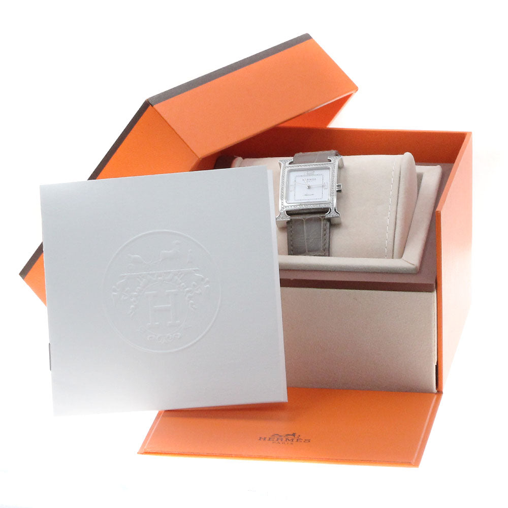 HERMES H watch HH3.530 Diamond Bezel Silver Dial Automatic Ladies Watch_846811