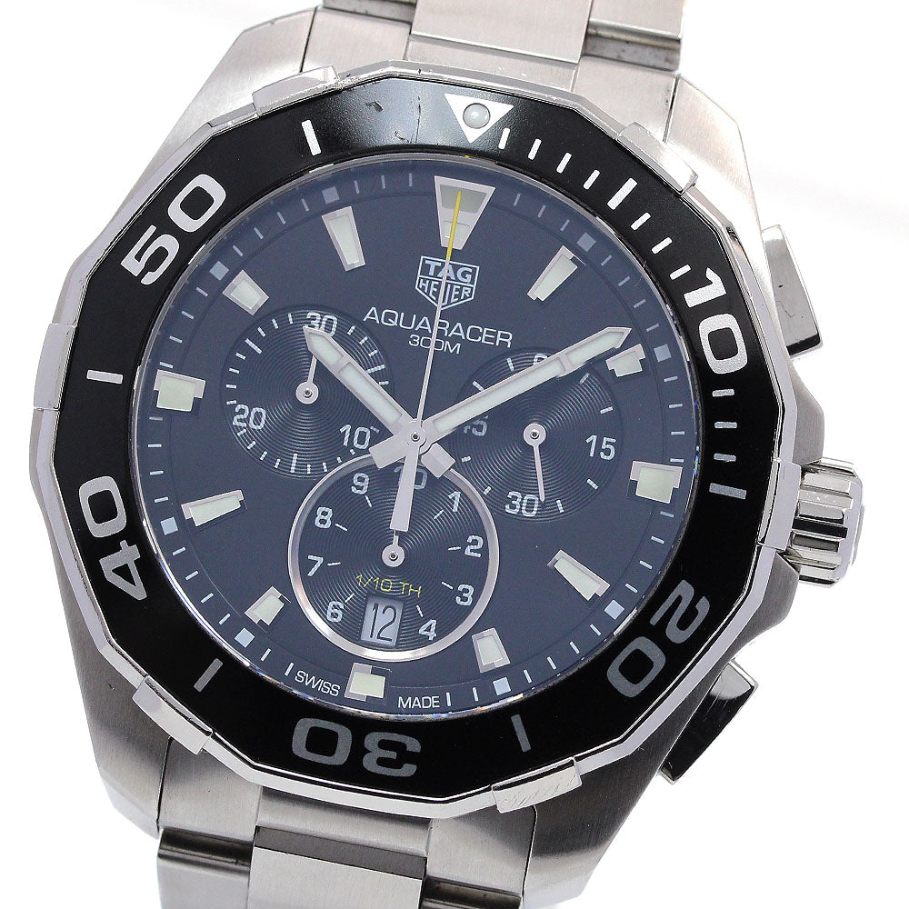 TAG HEUER Aqua racer CAY111A Chronograph Date black Dial Quartz Men's_846865