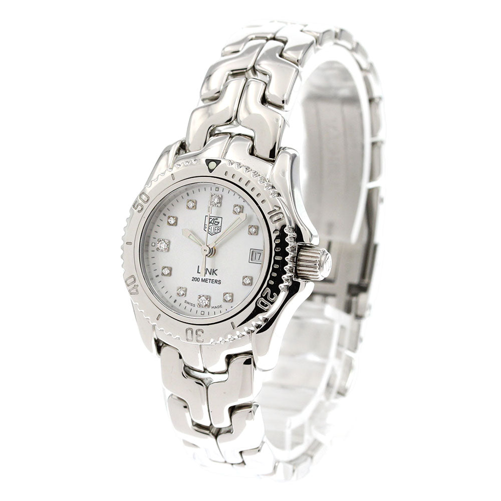 TAG HEUER Link WT1418 Date 11P diamond White shell Dial Quartz Ladies Watch_846868