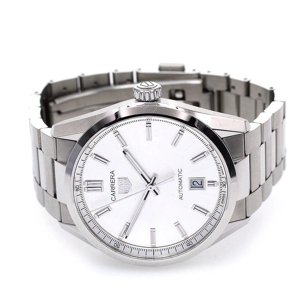 TAG HEUER Carrera Calibre 5 WBN2111 Date Silver Dial Automatic Men's_846873
