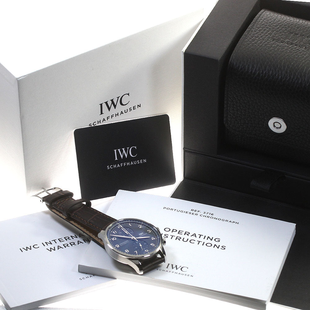 IWC SCHAFFHAUSEN Portugese IW371606 Chronograph Navy Dial Automatic Men's Watch_846885
