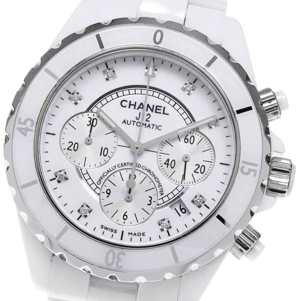 CHANEL J12 white ceramic H2009 9P diamond chronograph Automatic Men's_846891