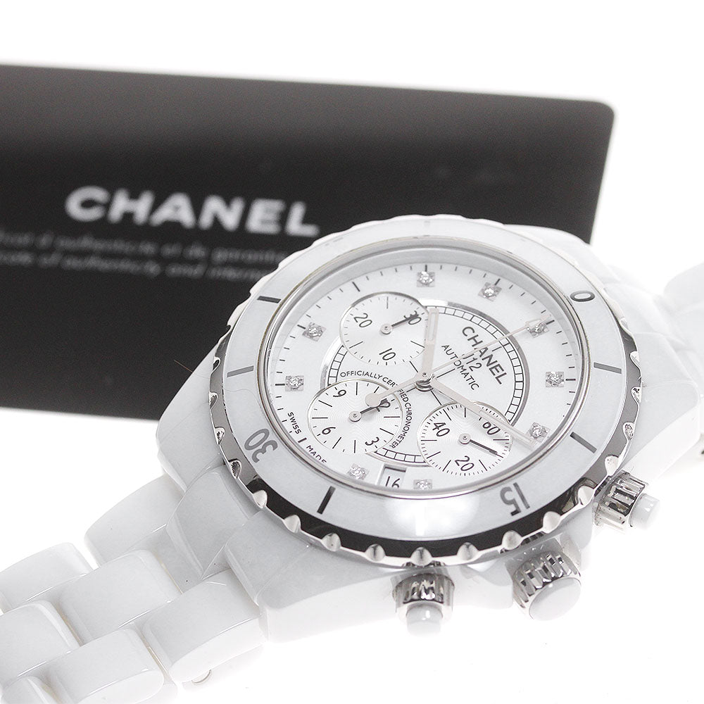 CHANEL J12 white ceramic H2009 9P diamond chronograph Automatic Men's_846891