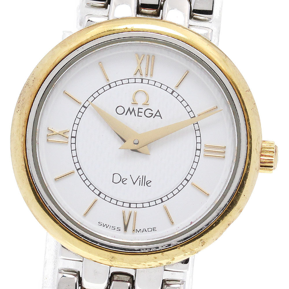 OMEGA De Ville 7374.21 YG2 tone White Dial Quartz Ladies Watch_846901