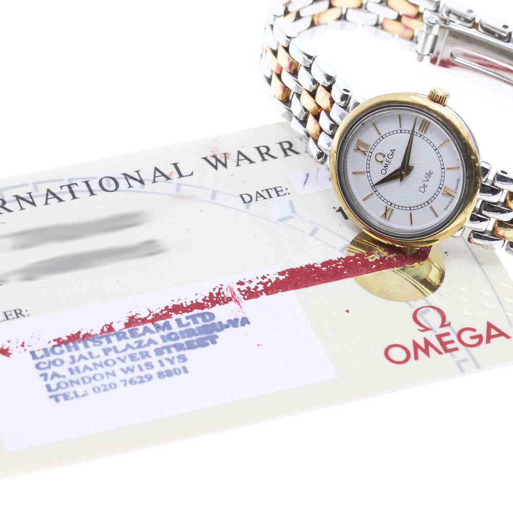 OMEGA De Ville 7374.21 YG2 tone White Dial Quartz Ladies Watch_846901