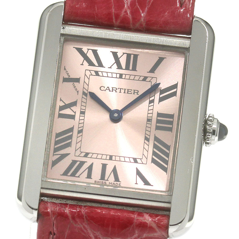 CARTIER Tank solo SM W5200000 pink Dial Quartz Ladies Watch_846902