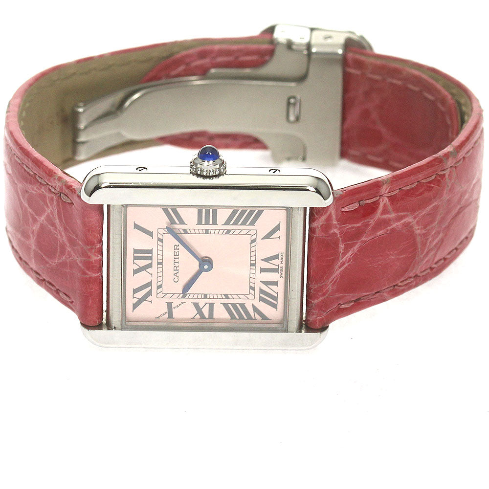 CARTIER Tank solo SM W5200000 pink Dial Quartz Ladies Watch_846902