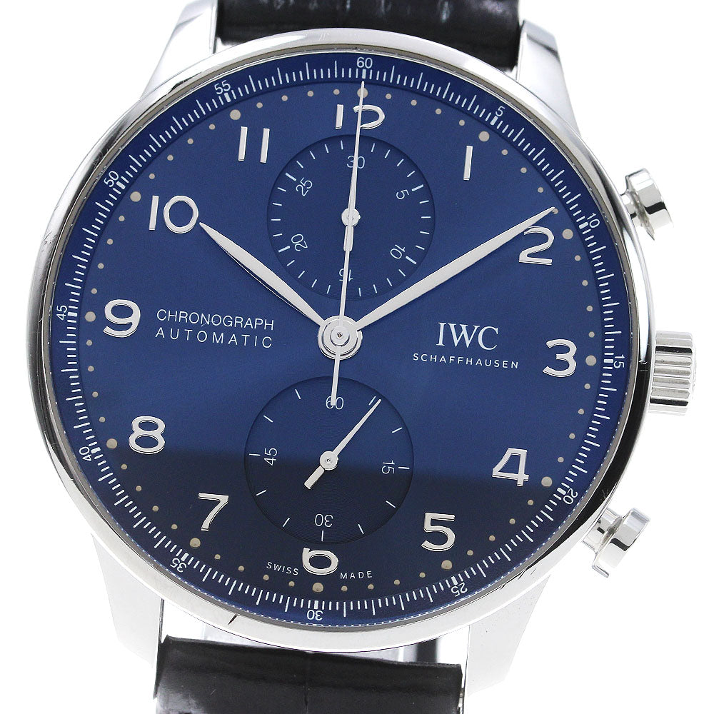 IWC SCHAFFHAUSEN Portugese IW371606 Chronograph Navy Dial Automatic Men's Watch_846909