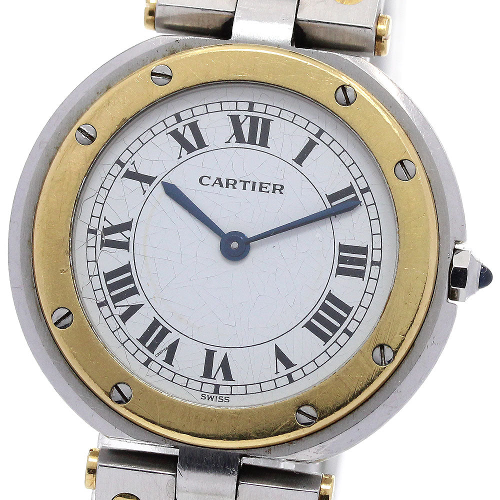 CARTIER Santos Round LM white Dial Quartz Men's Watch_846985