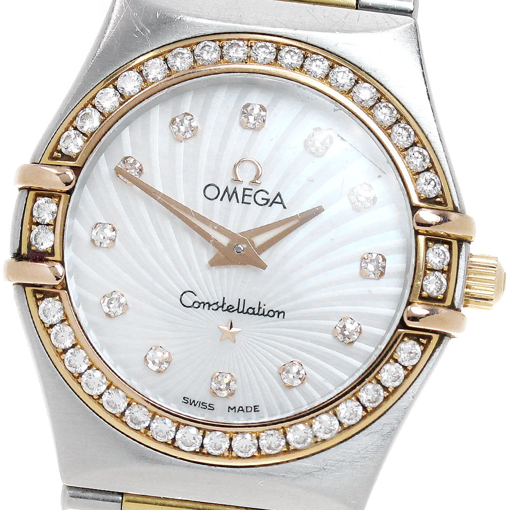 OMEGA Constellation 111.25.26.60.55.001 12P Diamond Bezel 160th Anniversary White shell Dial Quartz Ladies Watch_846992