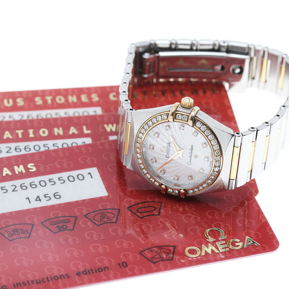 OMEGA Constellation 111.25.26.60.55.001 12P Diamond Bezel 160th Anniversary White shell Dial Quartz Ladies Watch_846992