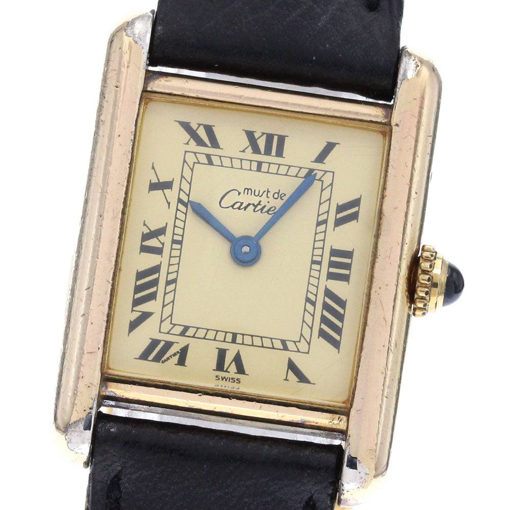 CARTIER Must tank SM W1003154 beige Dial Quartz Ladies Watch_846996