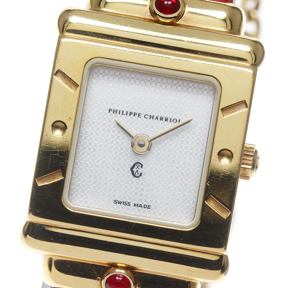 PHILIPPE CHARRIOL Saint Tropez 7007902 Square White shell Dial Quartz Ladies Watch_847040