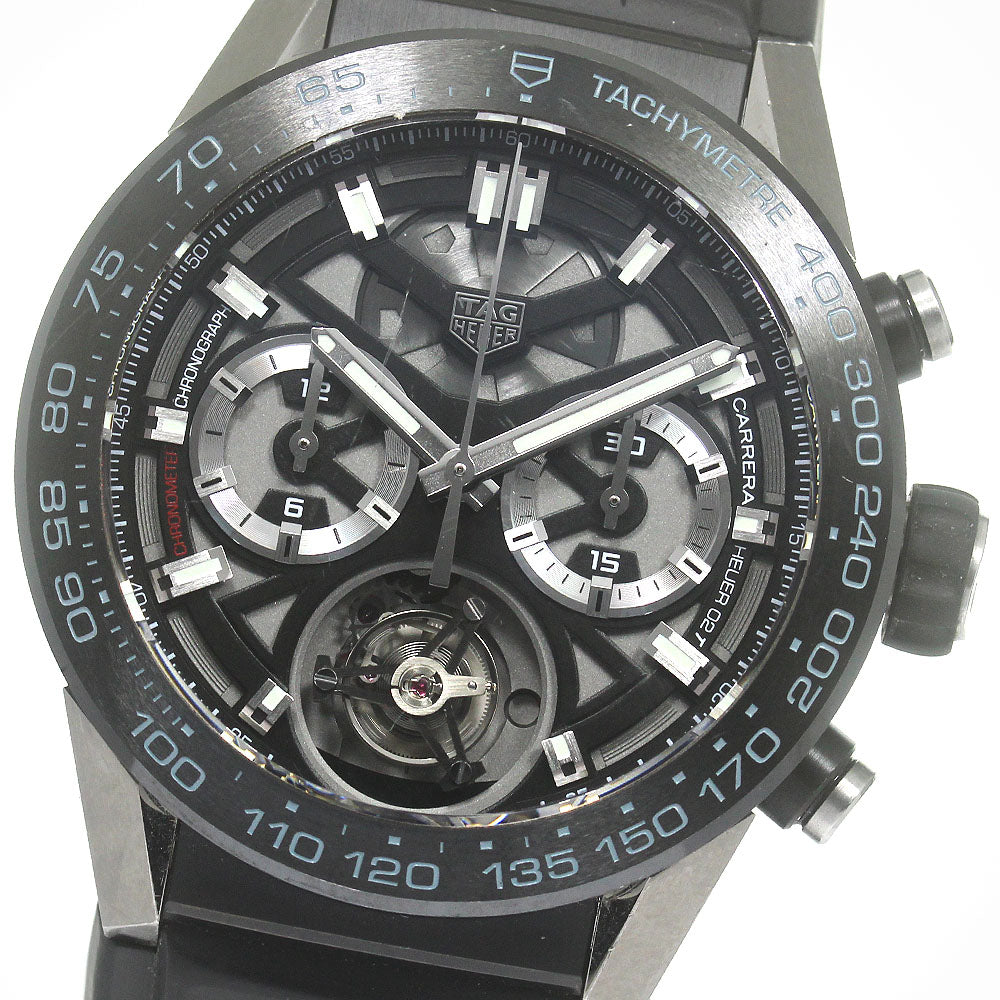 TAG HEUER Carrera Heuer 02T Flying CAR5A8Y Tourbillon chronograph black Dial Automatic Men's Watch_847367