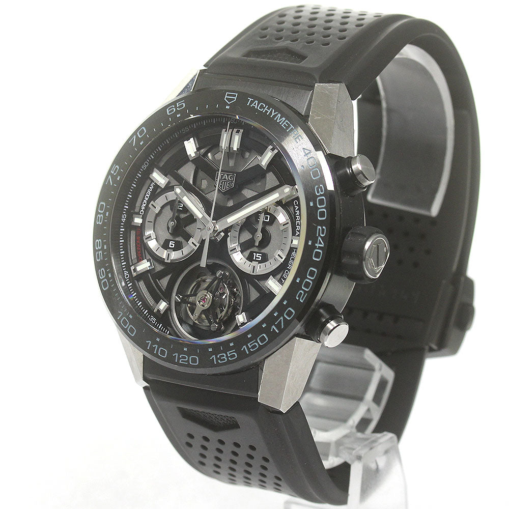 TAG HEUER Carrera Heuer 02T Flying CAR5A8Y Tourbillon chronograph black Dial Automatic Men's Watch_847367