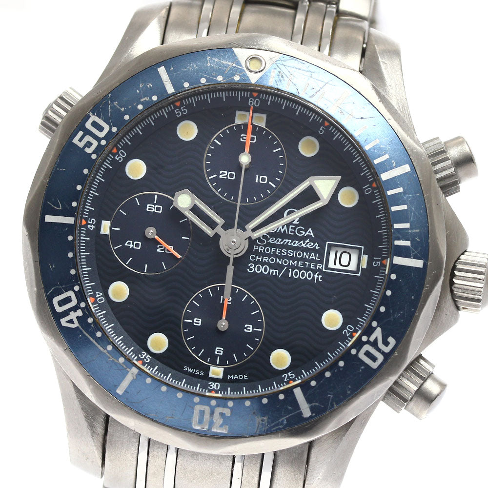 OMEGA Seamaster300 2298.80 Date Chronograph Navy Dial Automatic Men's Watch_847378