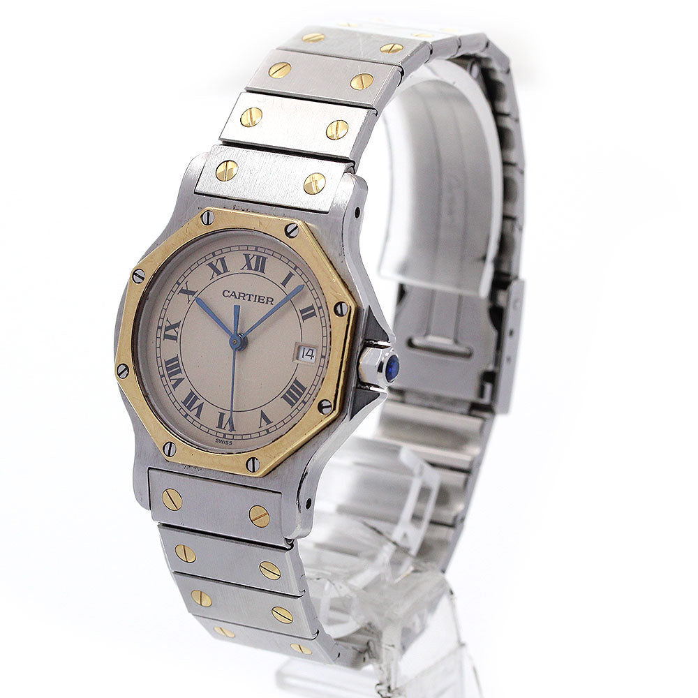 CARTIER Santos Octagon LM W2001583 YG2 tone Date Quartz Men's Watch_847460