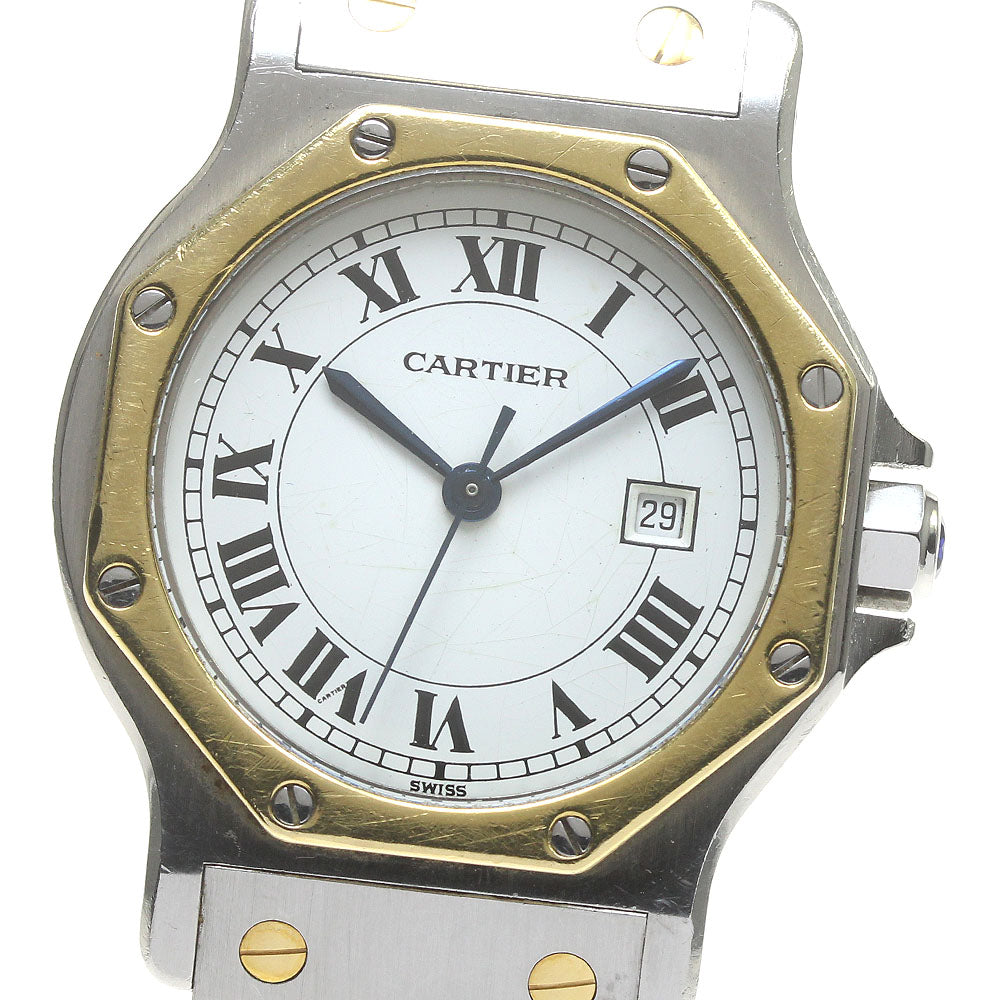 CARTIER Santos Octagon LM 81037288 Date white Dial Automatic Men's Watch_847491