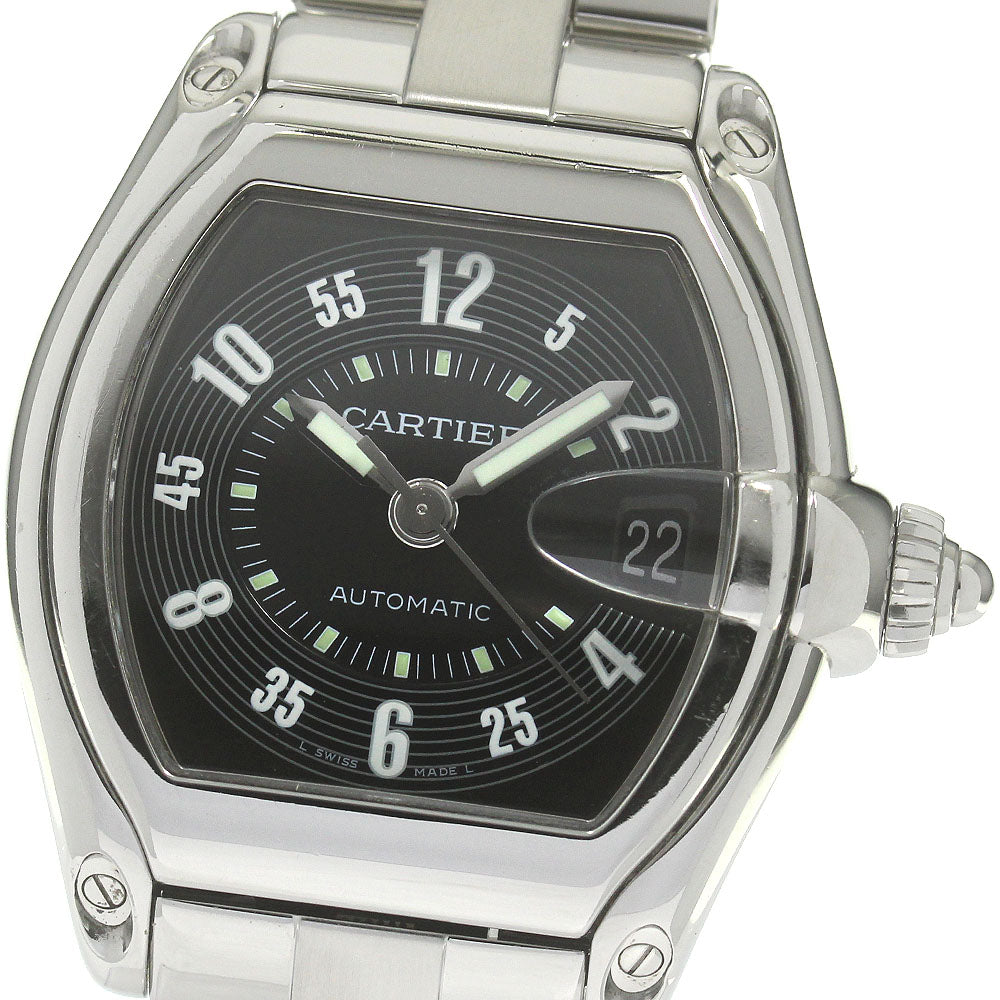 CARTIER Roadster LM W62004V3 Date Black Dial Automatic Men's Watch_847508