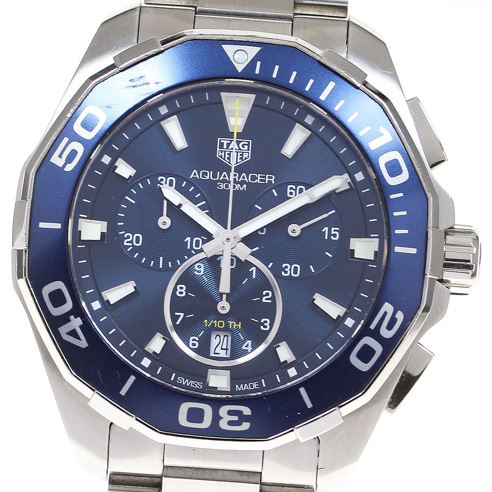 TAG HEUER Aqua racer CAY111B Chronograph Date blue Dial Quartz Men's_847516