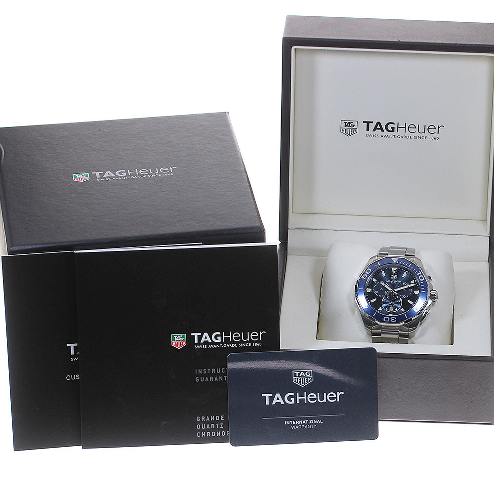 TAG HEUER Aqua racer CAY111B Chronograph Date blue Dial Quartz Men's_847516