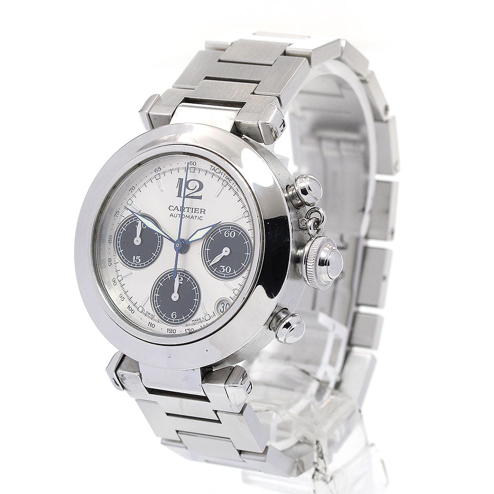CARTIER Pasha C W31048M7 Chronograph Silver Dial Automatic Boy's Watch_847518