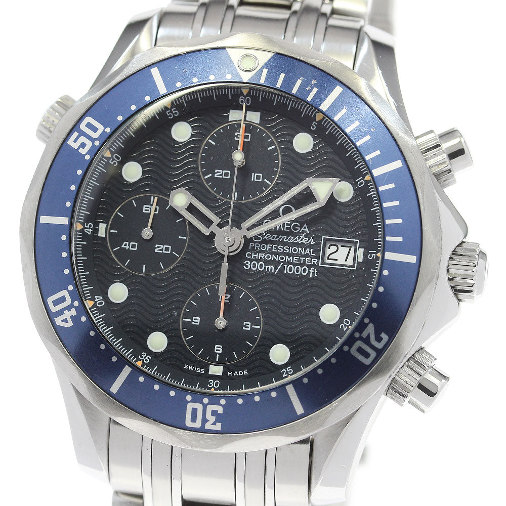 OMEGA Seamaster300 2599.80 Date Chronograph Navy Dial Automatic Men's_847526