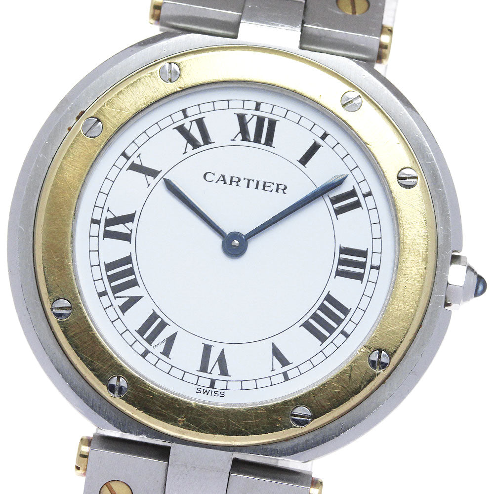 CARTIER Santos Round LM 83038288 2 tone white Dial Quartz Men's Watch_847682