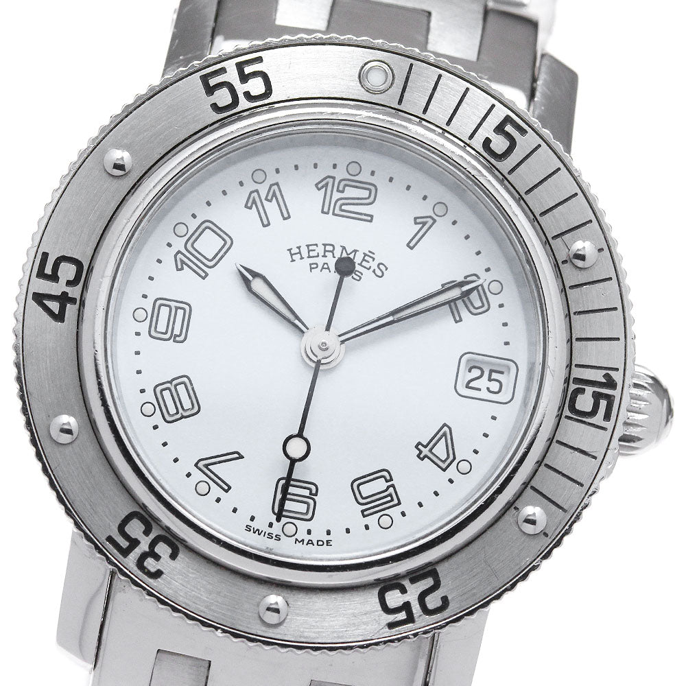 HERMES Clipper diver CL5.210 Date white Dial Quartz Ladies Watch_847710