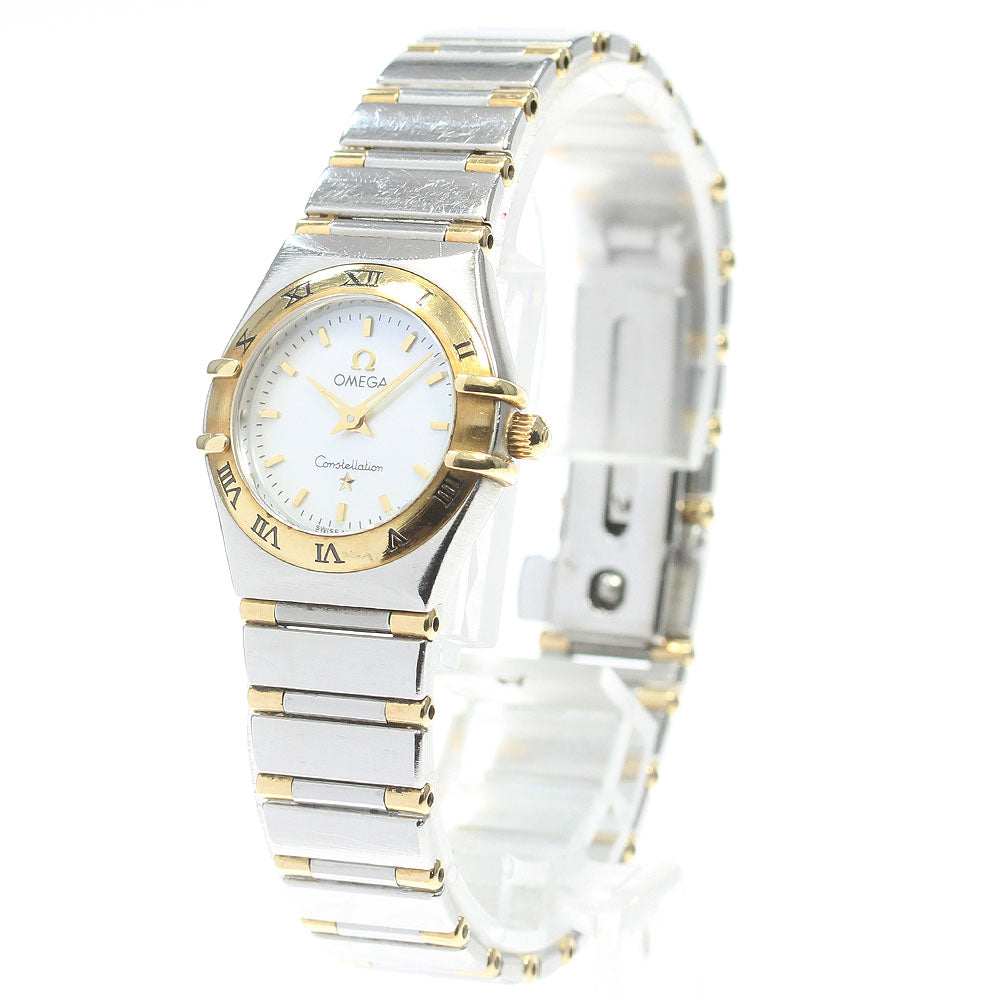 OMEGA Constellation 1362.70 YG2 tone harf bar White shell Dial Quartz Ladies Watch_847756