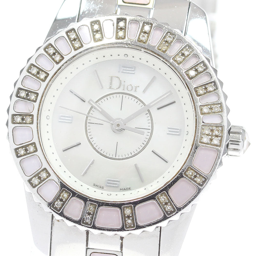 Christian Dior crystal CD112111 Diamond Bezel White shell Dial Quartz Ladies Watch_847825