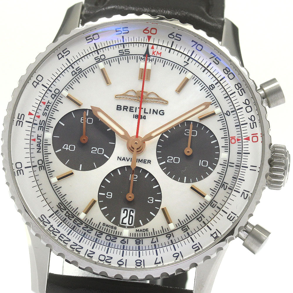 BREITLING Navitimer B01 AB0139 Chronograph White shell Dial AT Men's_847893