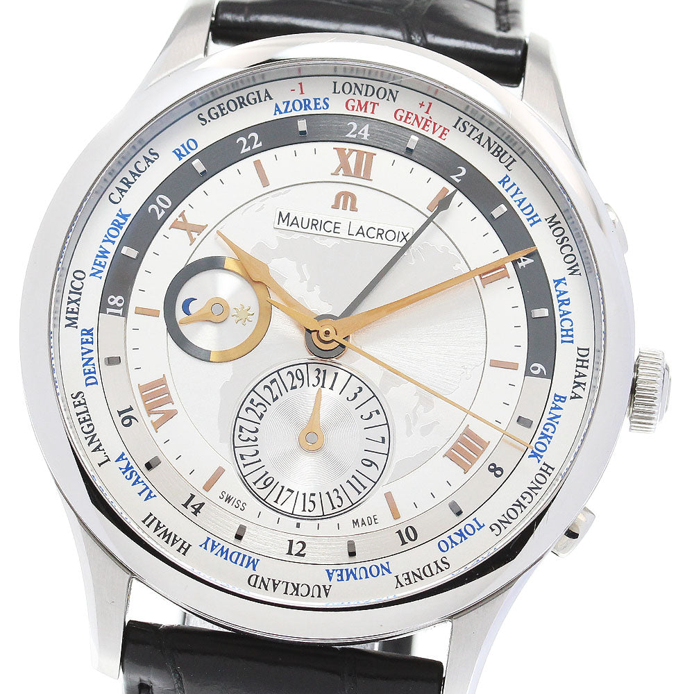 MAURICE LACROIX Masterpiece world timer MP6008 GMT Silver Dial Automatic Men's Watch_847914