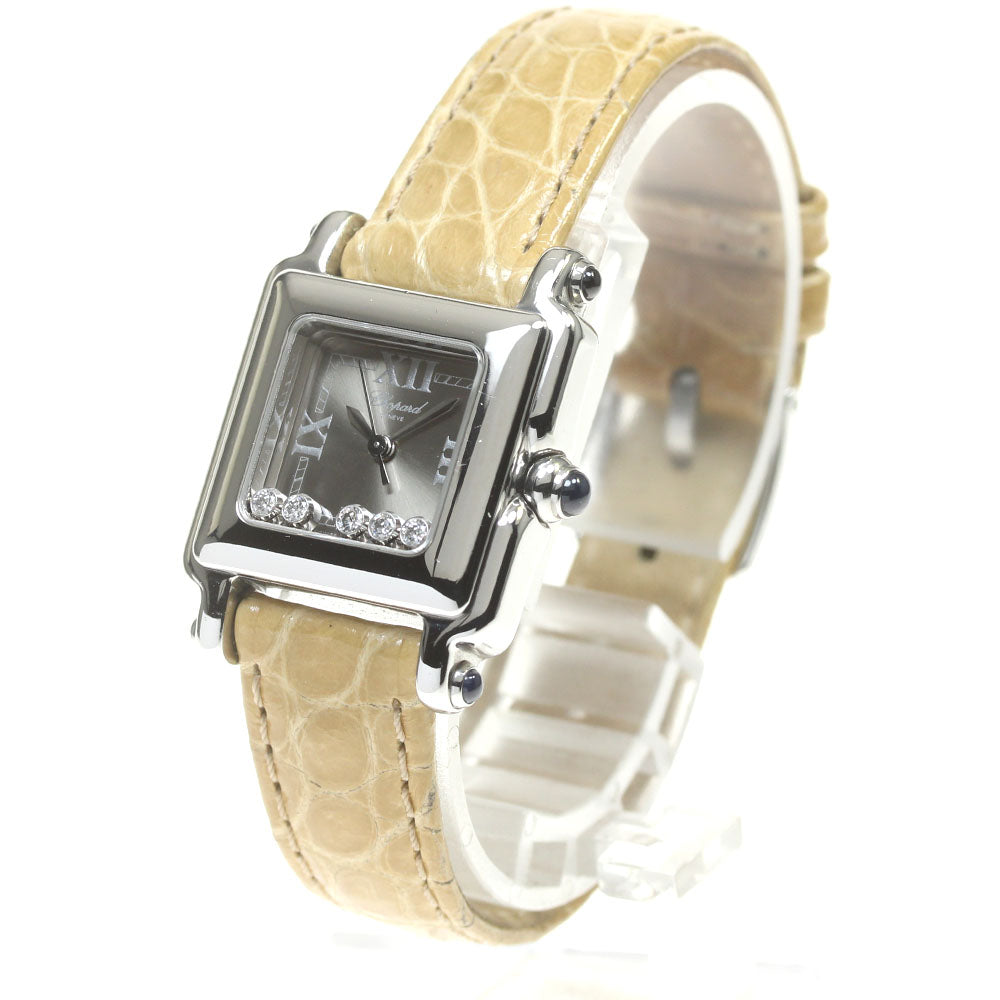 Chopard Happy sports 27/8892-23 Square 5P Diamond gray Dial Quartz Ladies Watch_847966