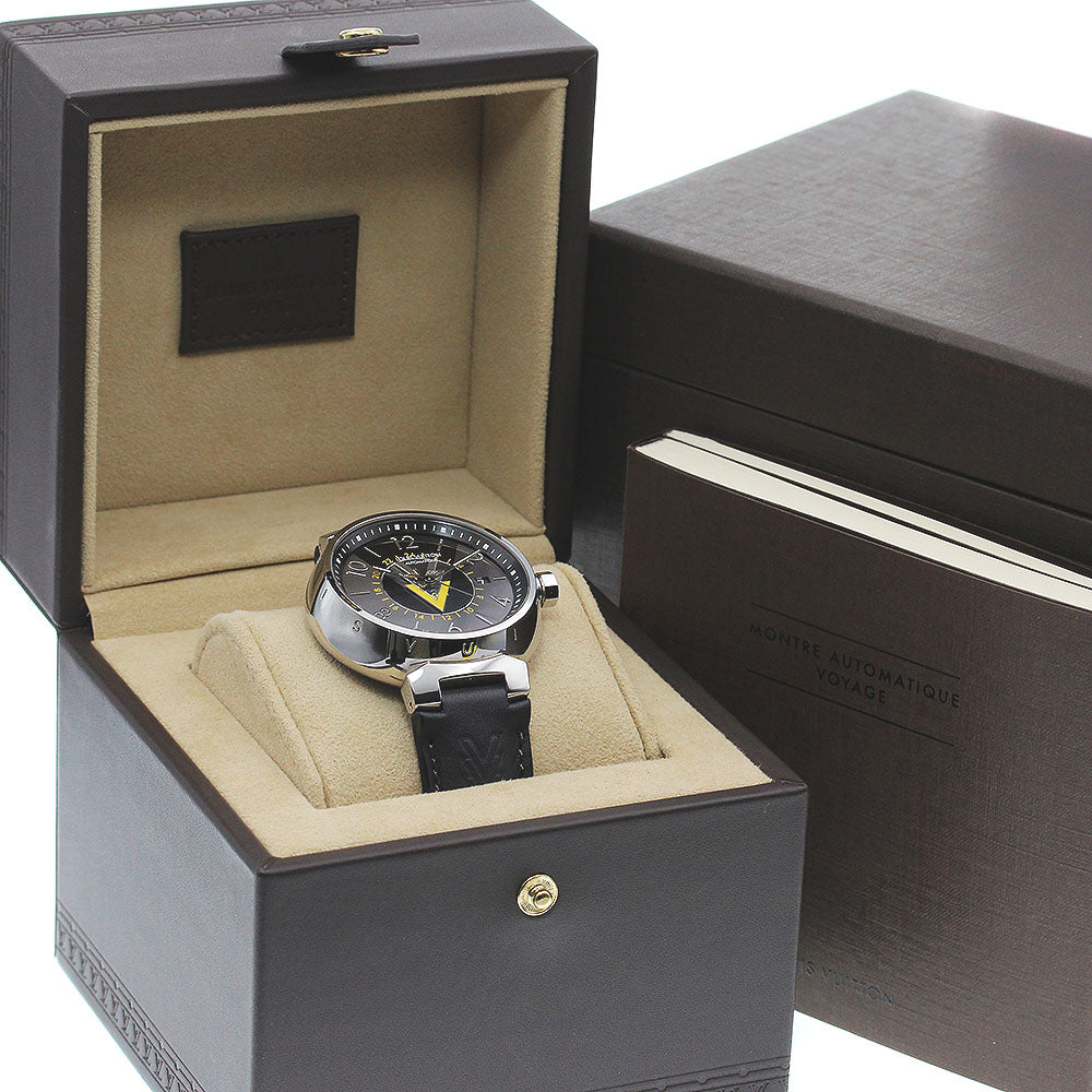 LOUIS VUITTON Tambour GMT Q1D31 Date Gray / black Dial Automatic Men's_847994