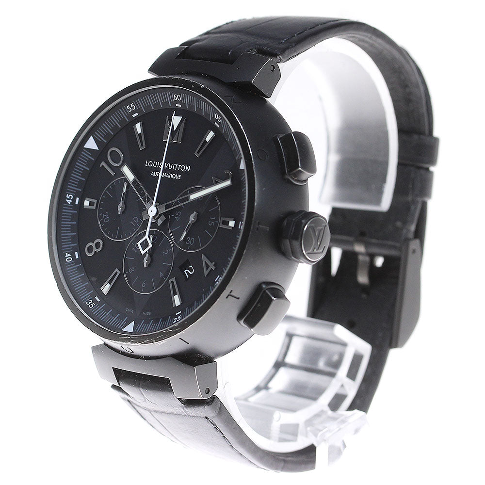 LOUIS VUITTON Tambour Q1A62 Chronograph black Dial Automatic Men's Watch_848025