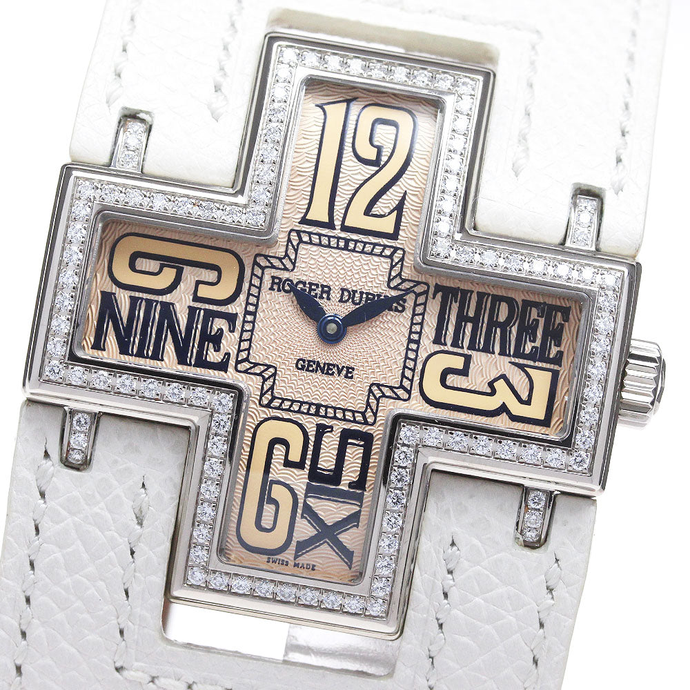 ROGER DUBUIS follow me F16 85 0-SDC K18WG diamond bezel Orange Dial Quartz Ladies Watch_848054